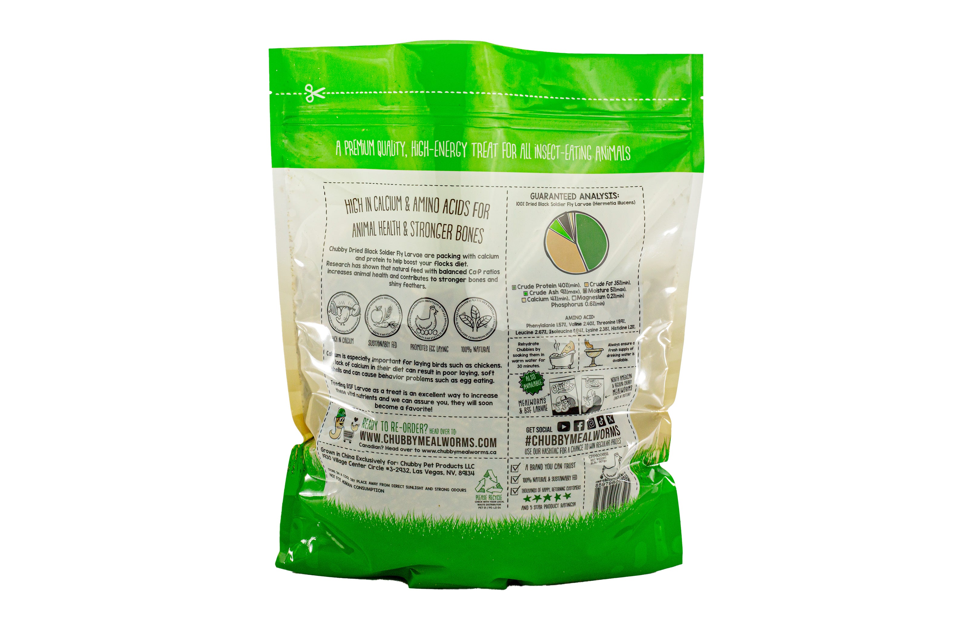 10LB Chubby Dried Black Soldier Fly Larvae