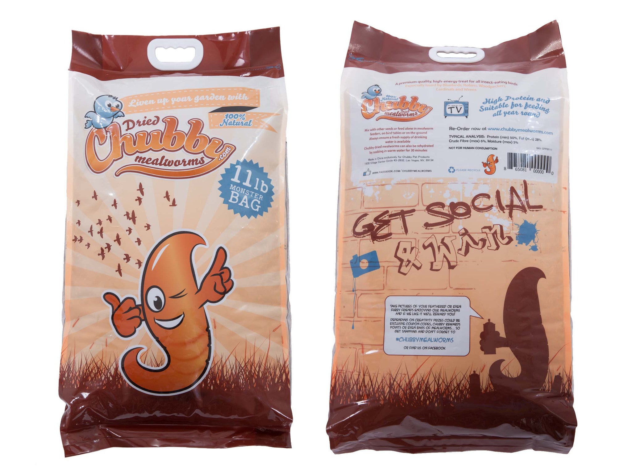 9.98Kg (22Lbs) Dried Chubby Mealworms -  - 2