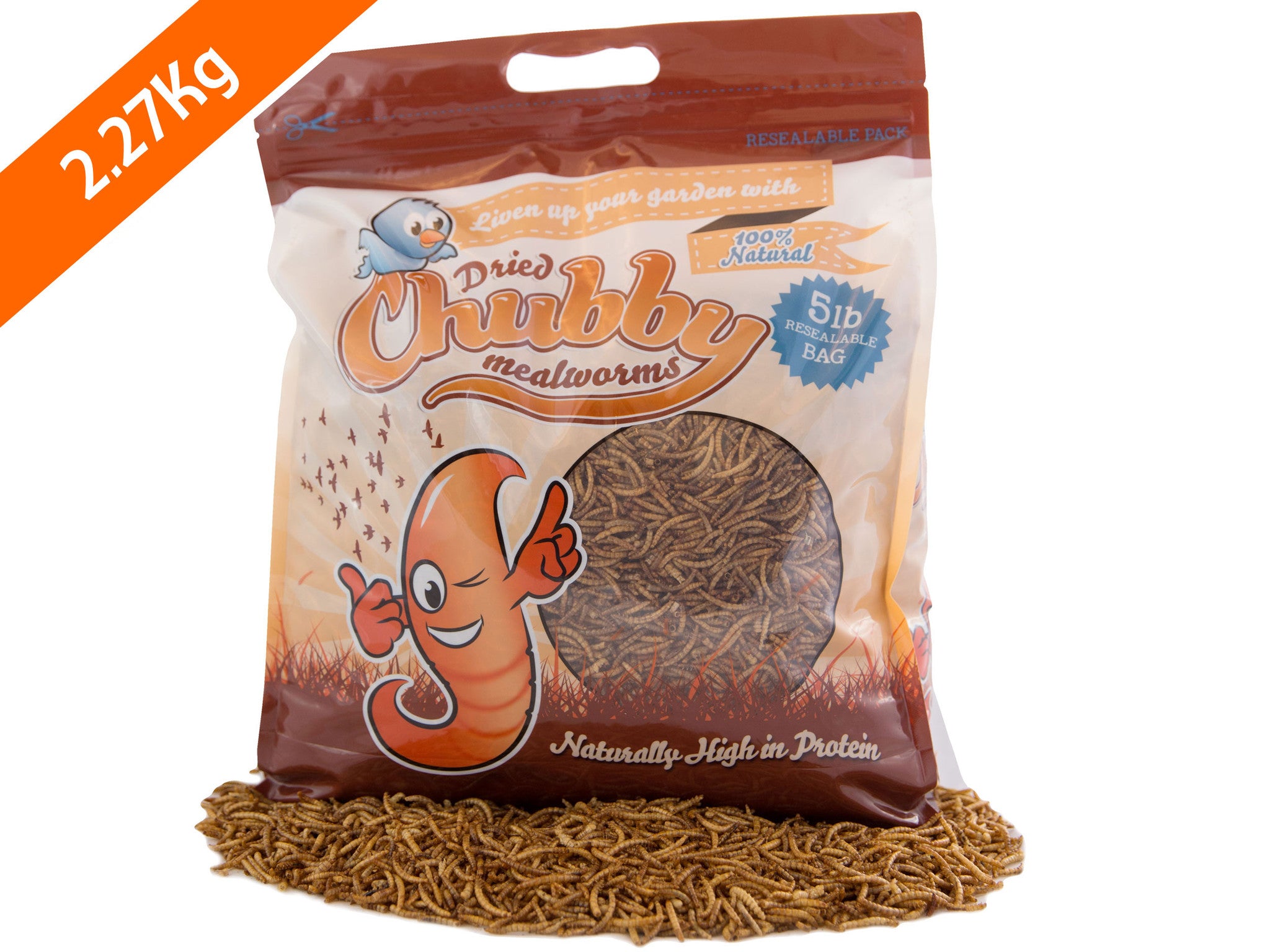 9.08Kg (20Lbs) Chubby Dried Mealworms (4x 2.27kg bags)